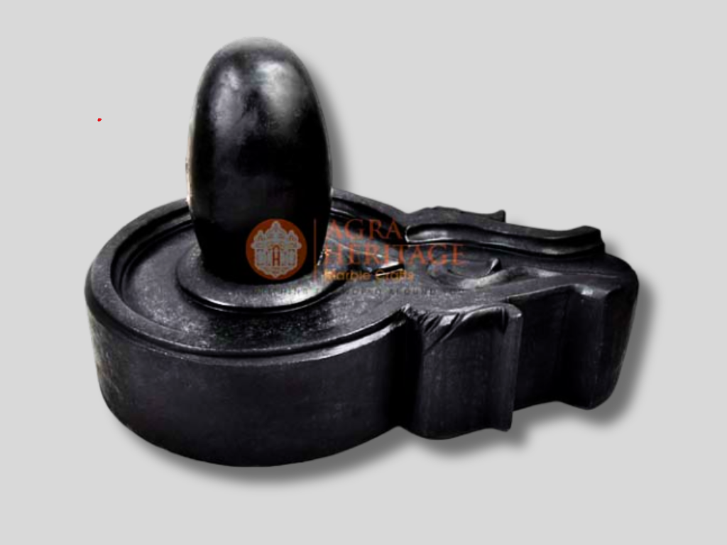 Black Stone Marble Shivling for Home Temple Decor